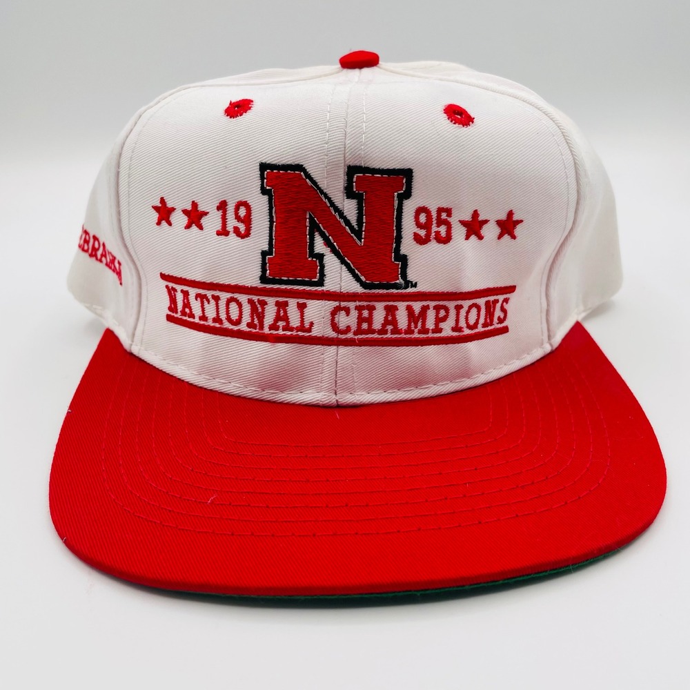 Vtg Nebraska Cornhuskers 1995 National Champions Snapback Hat The Game USA White